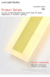 Outdoor Lighting Tall Led Wall Lamp Ip65 Waterproof Aluminum Dimmable Gold Garden Porch Sconce