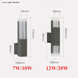 Outdoor Motion Sensor Led Wall Lamp Waterproof Garden Porch Sconces Villa Hotel Courtyard Aisle