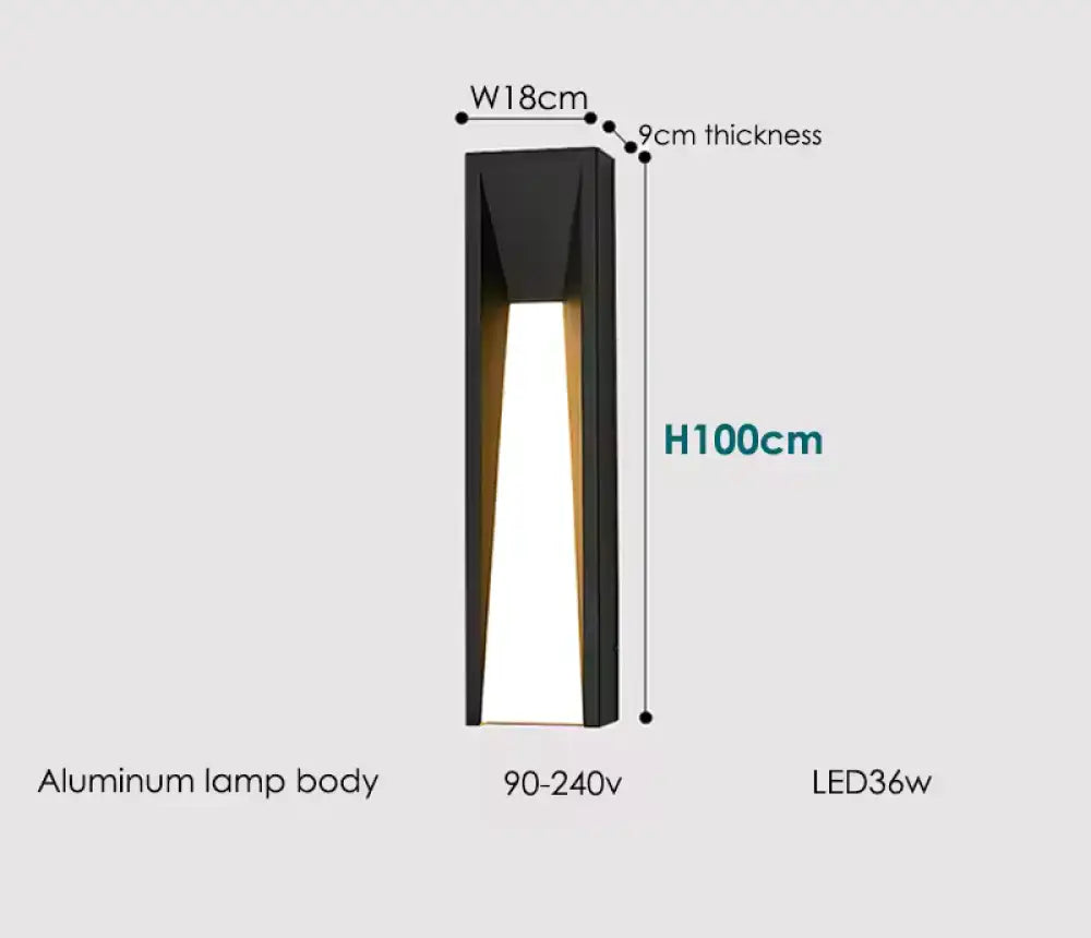 Outdoor Wall Lamp LED Black Lighting Exterior Light-1-Light Outdoor Lamp Black / Large / 3000K