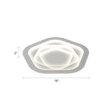 Pentagonal Flush Mount Led Ceiling Light In White Acrylic Minimalistic Bedroom Lighting / 16 Remote