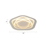 Pentagonal Flush Mount Led Ceiling Light In White Acrylic Minimalistic Bedroom Lighting / 16 Third