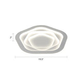 Pentagonal Flush Mount Led Ceiling Light In White Acrylic Minimalistic Bedroom Lighting / 19.5