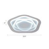 Pentagonal Flush Mount Led Ceiling Light In White Acrylic Minimalistic Bedroom Lighting / 23.5