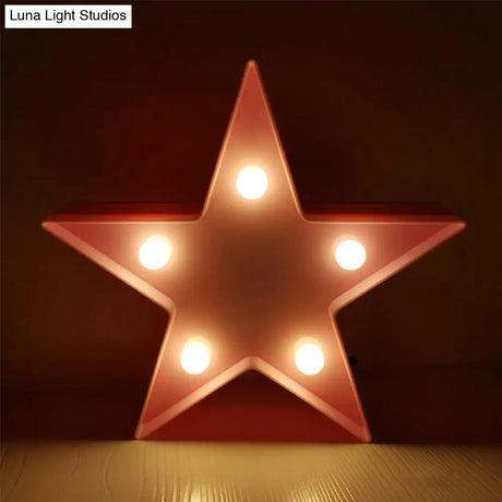 Pentagram Led Night Lamp: Simplistic Lighting For Girls Bedroom