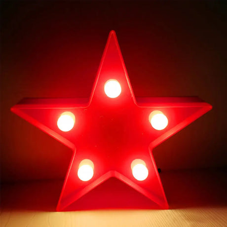 Pentagram Led Night Lamp: Simplistic Lighting For Girls Bedroom Red / 6