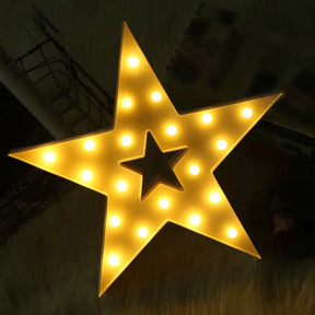 Pentastar Night Stand Lamp: Plastic Led Bedroom Lighting With Stylish Hollow-Out Design White