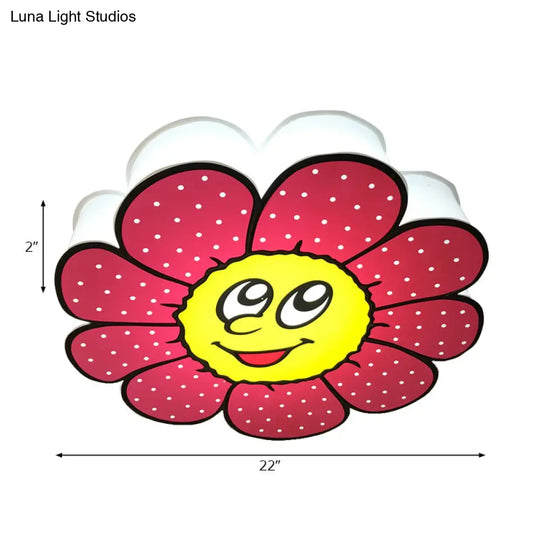 Pink Cartoon Metal Ceiling Light For Flower-Themed Dining Rooms