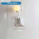 Pink Girl Wall Lamp For Princess Room Girls White Bear / Lamp