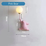 Pink Girl Wall Lamp for Princess Room Girls Room Pink Bear / White lamp Wall Lamp