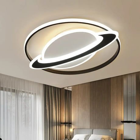 Planet Kids Bedroom Flushmount Lighting Black Led Ceiling Light
