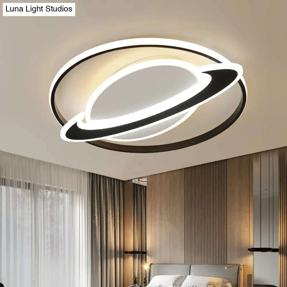 Planet Kids Bedroom Flushmount Lighting Black Led Ceiling Light
