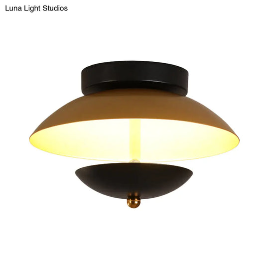 Plate-Shape Led Ceiling Light Fixture - Modern Metallic Flush Lamp For Hallways And Aisles In