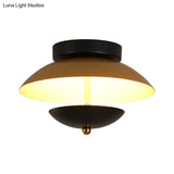 Plate - Shape Led Ceiling Light Fixture - Modern Metallic Flush Lamp For Hallways And Aisles In