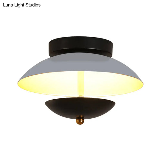 Plate - Shape Led Ceiling Light Fixture - Modern Metallic Flush Lamp For Hallways And Aisles In