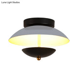 Plate - Shape Led Ceiling Light Fixture - Modern Metallic Flush Lamp For Hallways And Aisles In
