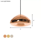 Post-Modern Glass Pendant Light - 7’/12’W Recessed Shape 1 Sliver/Gold/Rose Gold