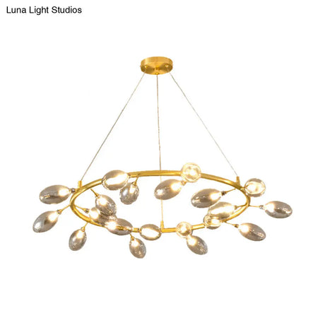 Post Modern Gold Metal Garland Chandelier Pendant Lamp - Led Ceiling Light With 20 Bulbs