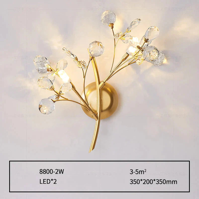 Applique murale LED en cristal de style branche de luxe post-moderne