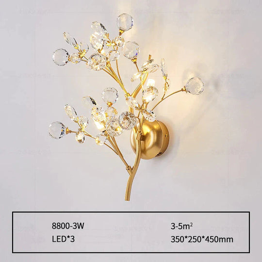 Applique murale LED en cristal de style branche de luxe post-moderne