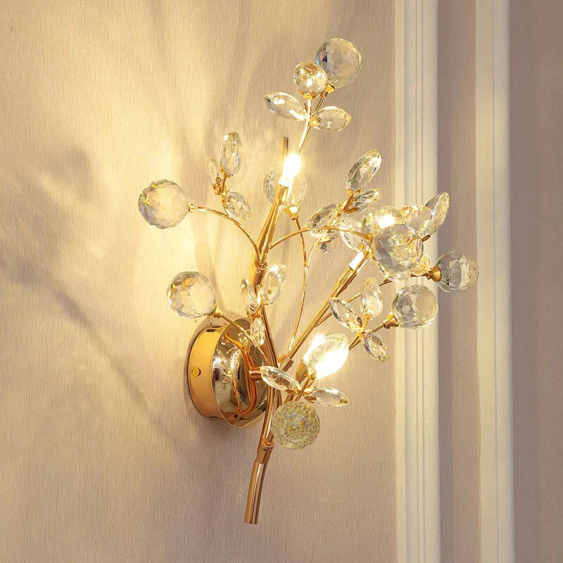 Applique murale LED en cristal de style branche de luxe post-moderne