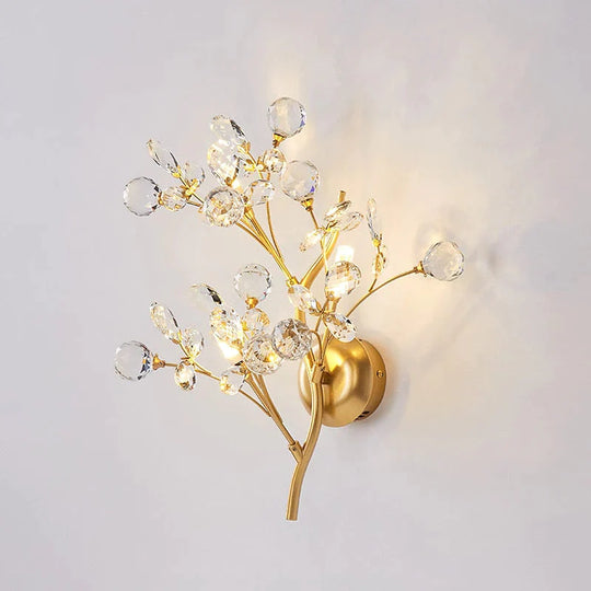 Applique murale LED en cristal de style branche de luxe post-moderne
