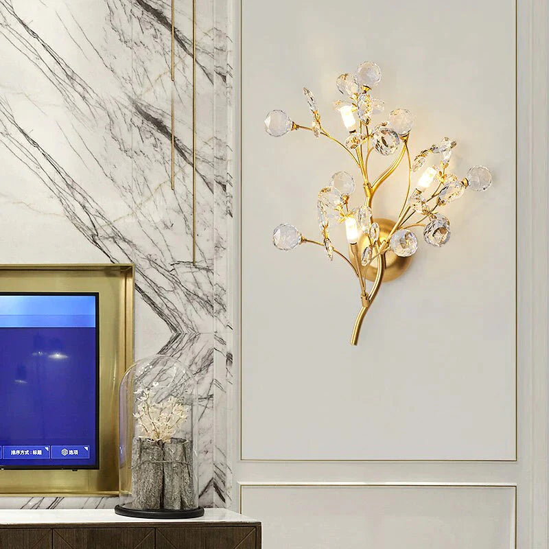 Applique murale LED en cristal de style branche de luxe post-moderne