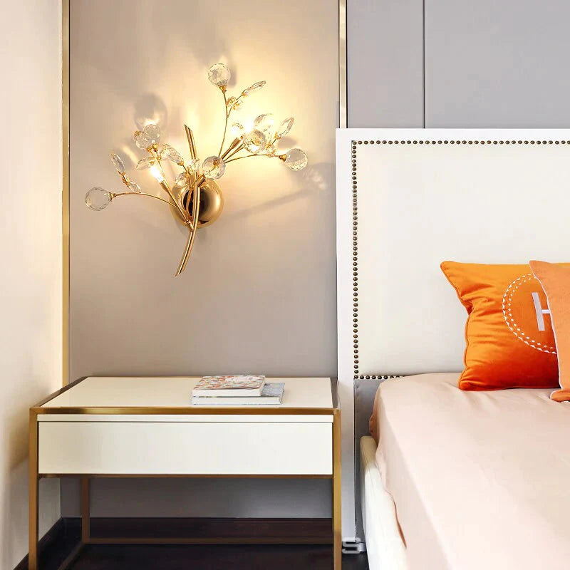 Applique murale LED en cristal de style branche de luxe post-moderne