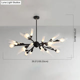 Post-Modern Metal Starburst Chandelier With Glass Shade For Living Room Ceiling