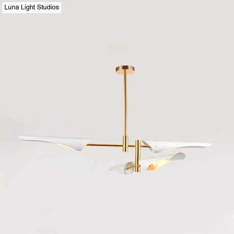Post-Modern Metallic Burst Chandelier Light For Living Room