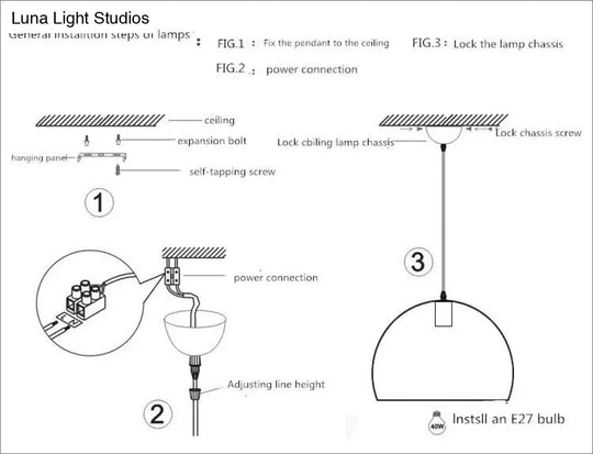Post Modern Single Head Chandelier American Style Three Dining Room Acrylic Led Bedside Lamp Pendant