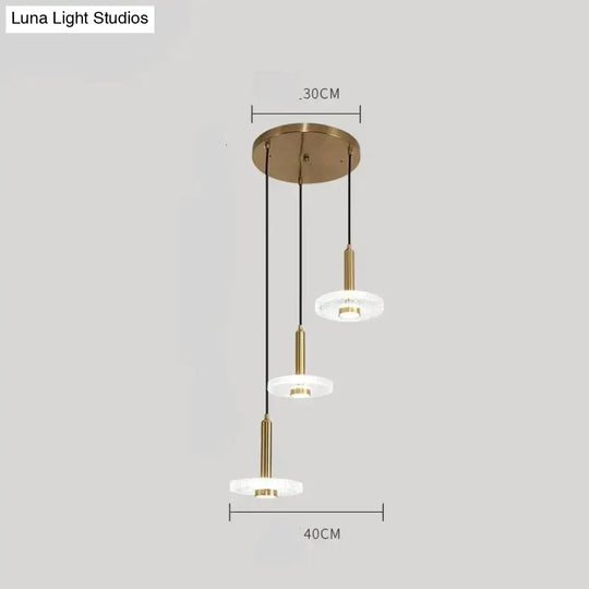 Post Modern Single Head Chandelier American Style Three Dining Room Acrylic Led Bedside Lamp Pendant