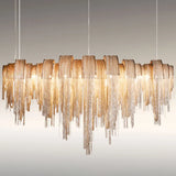Postmodern Aluminum Tassel Pendant Lighting With 10 Bulbs - Island Ceiling Light