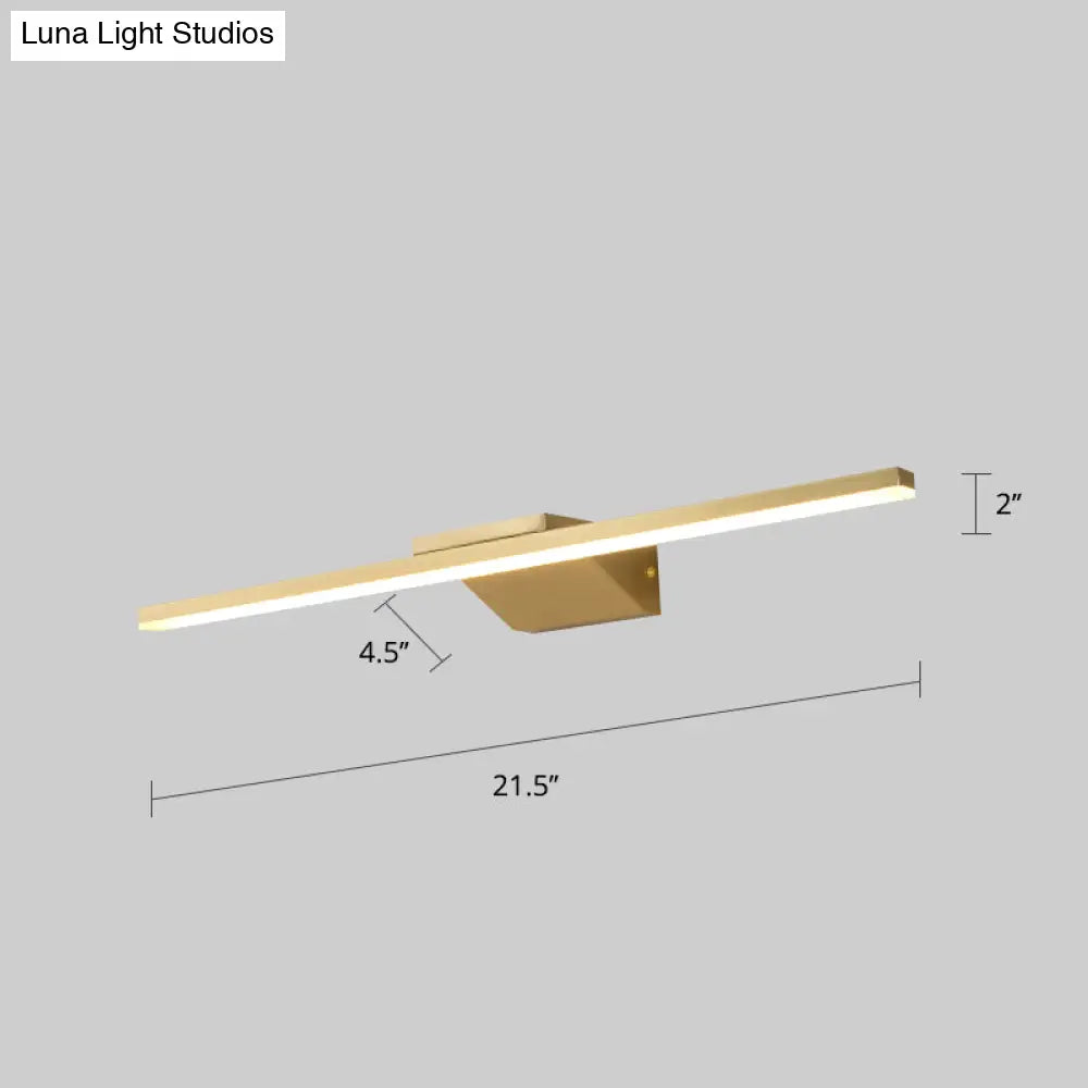 Postmodern Brass Led Sconce Vanity Light With Acrylic Bath Wall Fixture