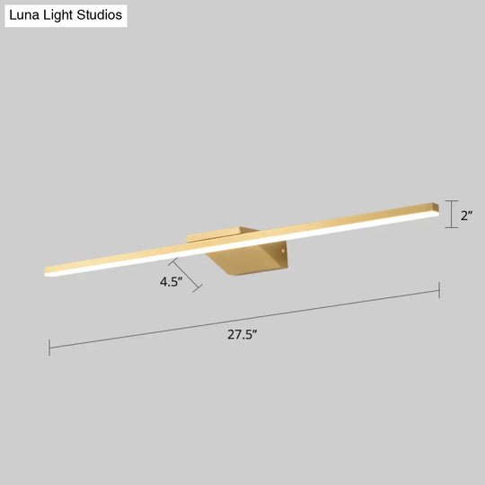 Postmodern Brass Led Sconce Vanity Light With Acrylic Bath Wall Fixture