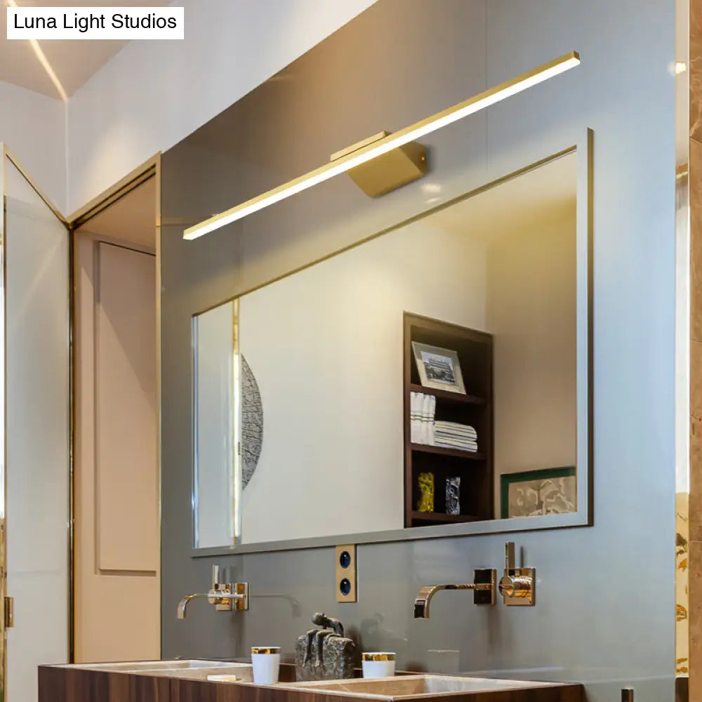 Postmodern Brass Led Sconce Vanity Light With Acrylic Bath Wall Fixture