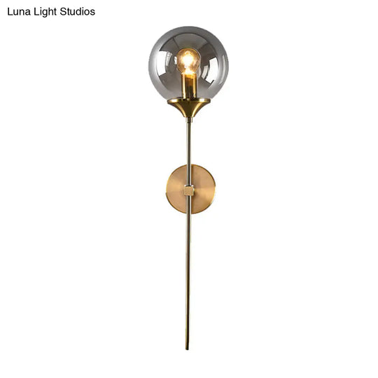 Postmodern Clear/Amber/Smoke Grey Glass Single Brass Wall Lamp