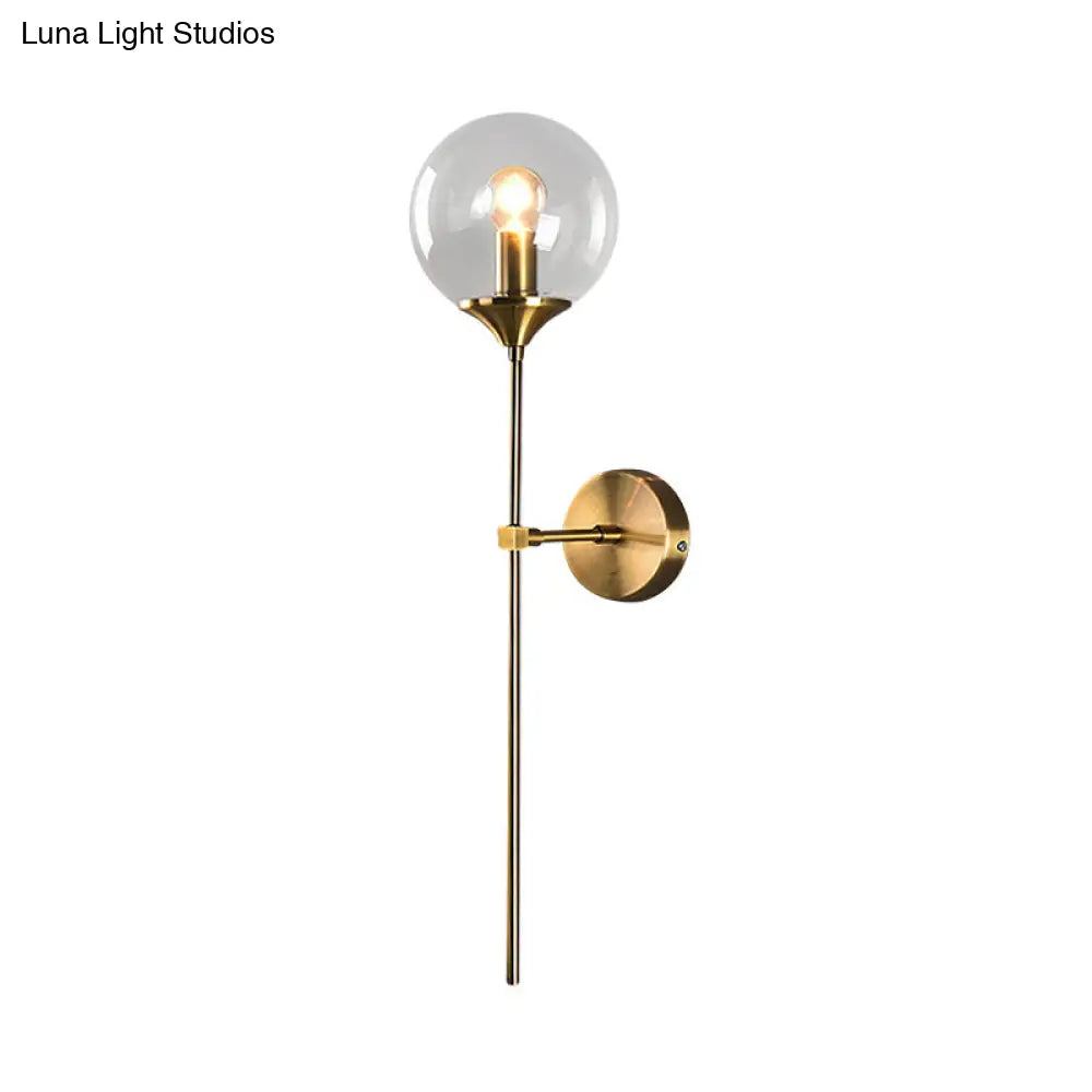 Postmodern Clear/Amber/Smoke Grey Glass Single Brass Wall Lamp