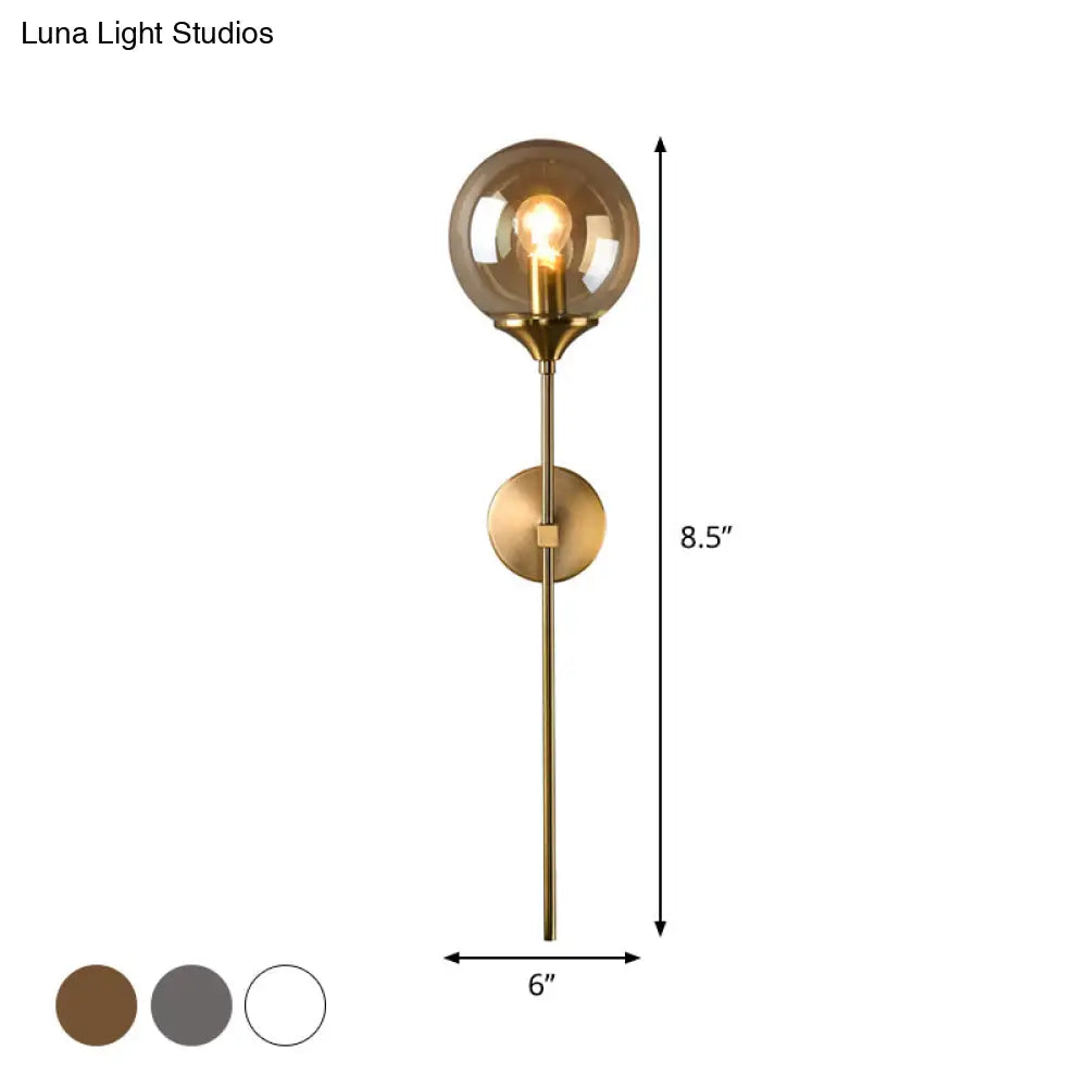 Postmodern Clear/Amber/Smoke Grey Glass Single Brass Wall Lamp