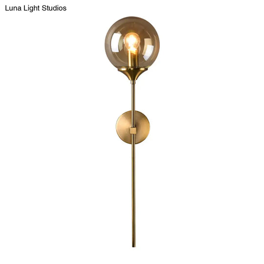 Postmodern Clear/Amber/Smoke Grey Glass Single Brass Wall Lamp