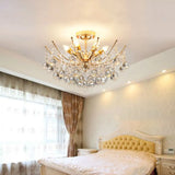 Postmodern Crystal Ball Ceiling Light Fixture - Chrome/Clear/Cognac 4 Lights Semi Flush Mount Clear