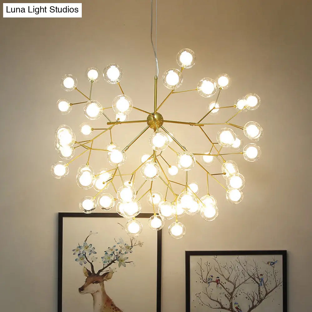 Postmodern Firefly Pendant Lamp With Double Glass Bubbles Ideal For Restaurants