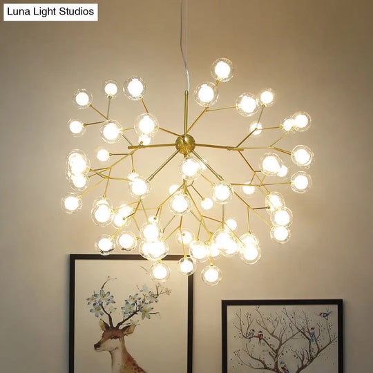 Postmodern Firefly Pendant Lamp With Double Glass Bubbles Ideal For Restaurants