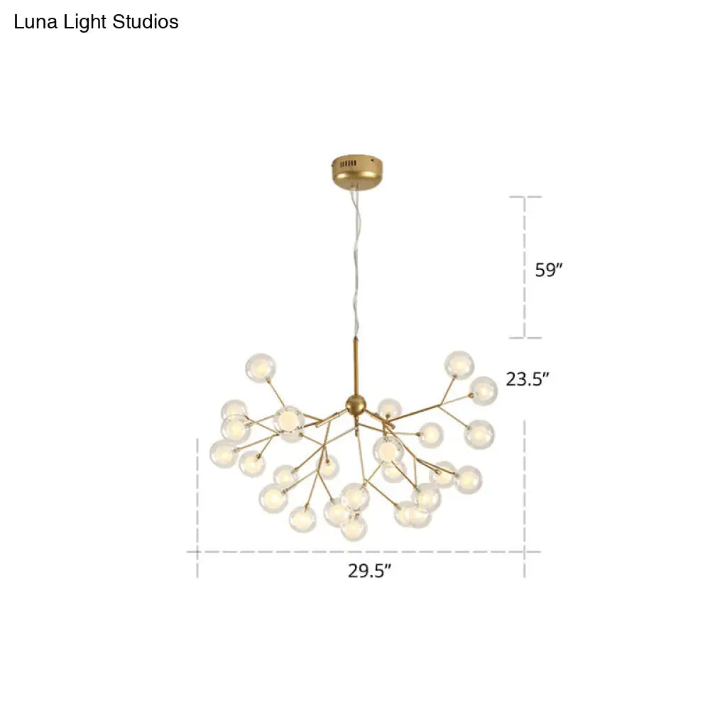 Postmodern Firefly Pendant Lamp With Double Glass Bubbles Ideal For Restaurants