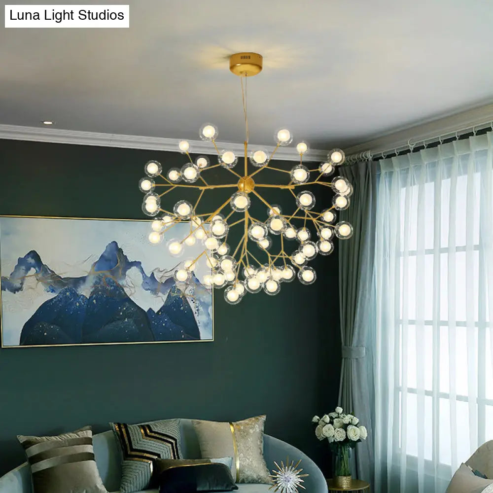 Postmodern Firefly Pendant Lamp With Double Glass Bubbles Ideal For Restaurants