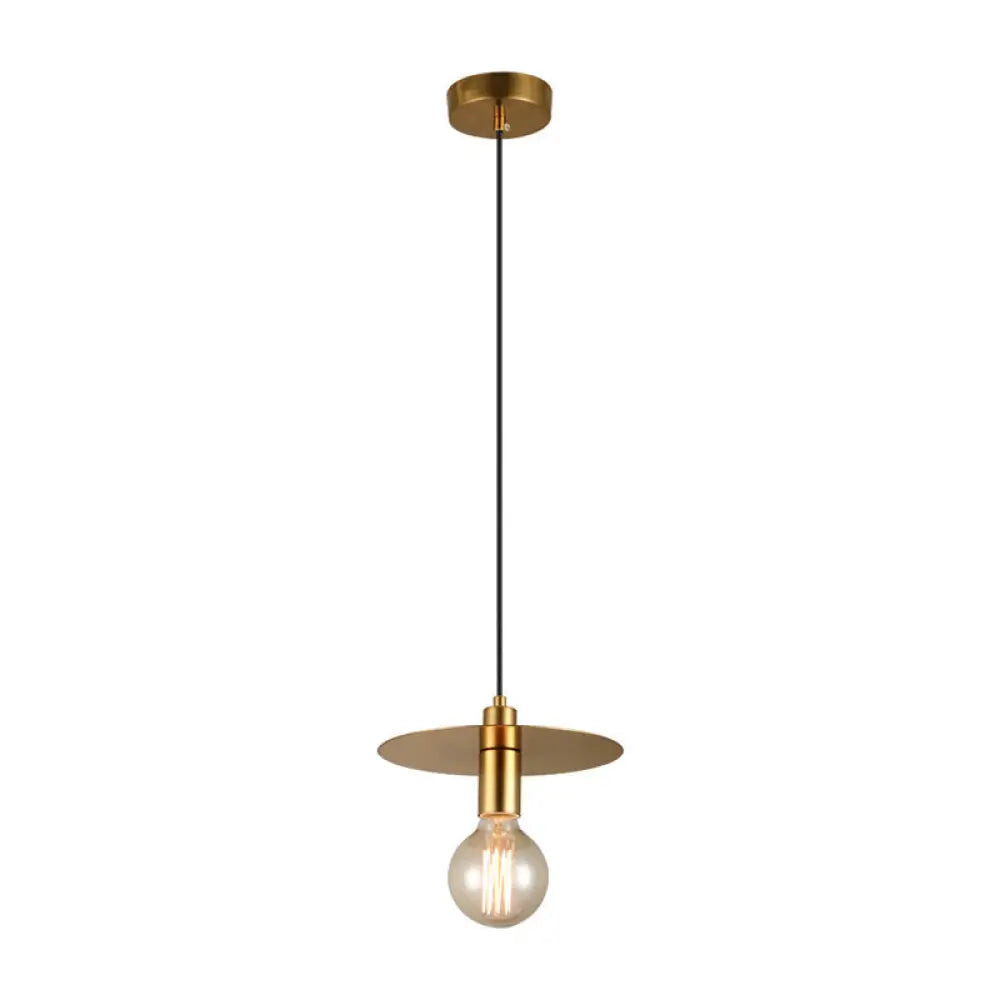 Postmodern Geometrical 1-Head Gold Pendant Ceiling Light / D