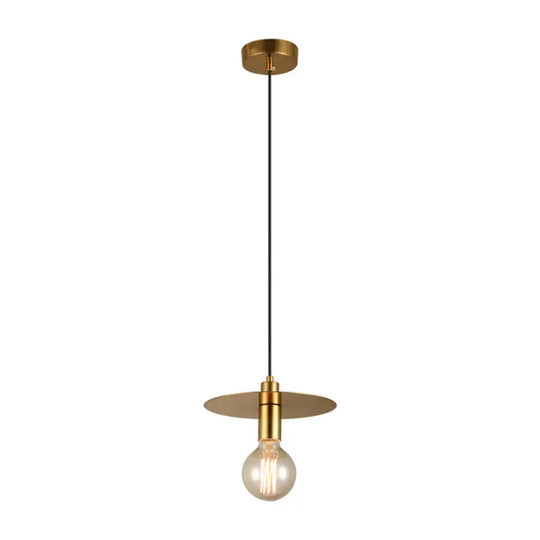 Postmodern Geometrical 1-Head Gold Pendant Ceiling Light / D