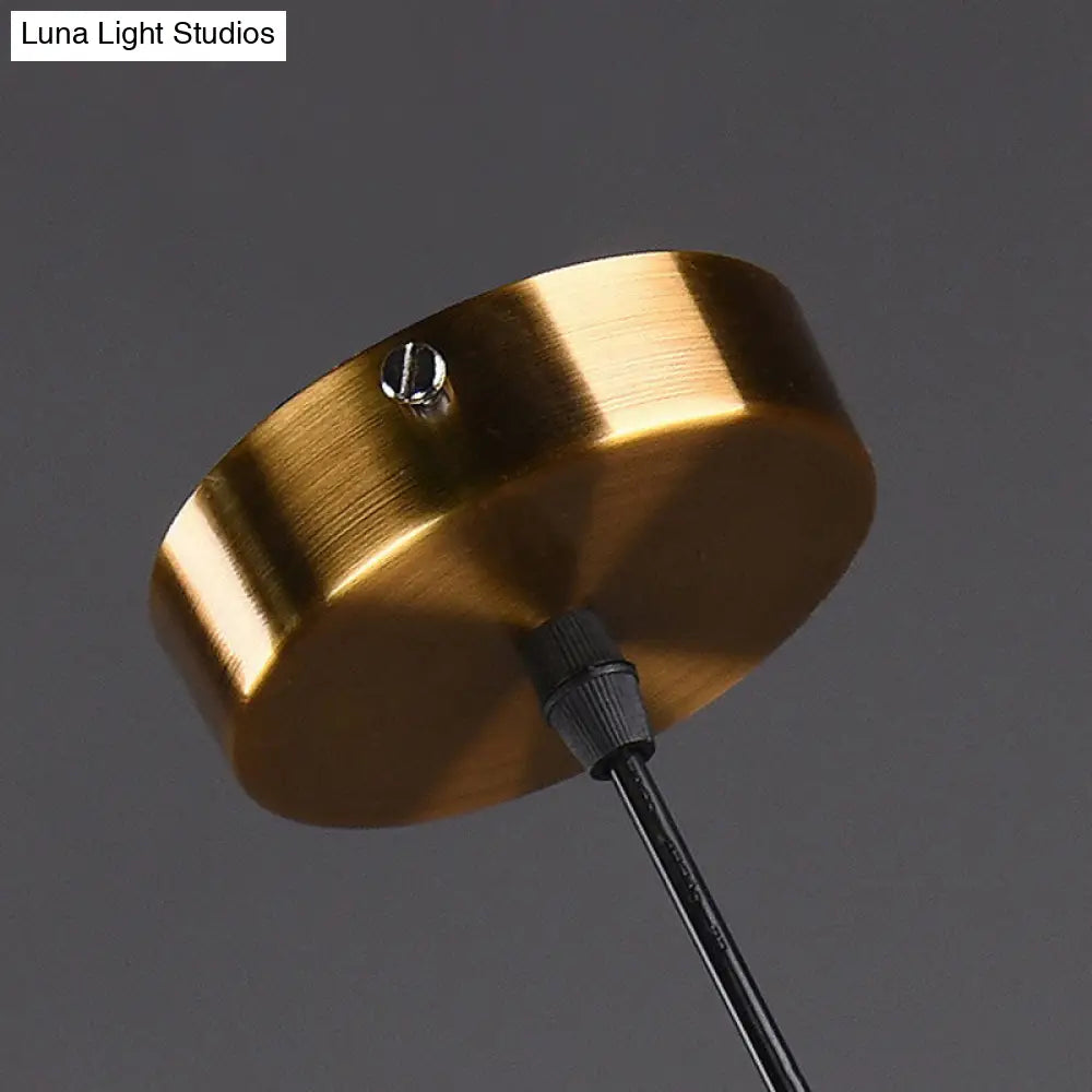 Postmodern Gold Globe Pendant Lamp With Smoke Gray/Clear Glass For Bedroom Lighting