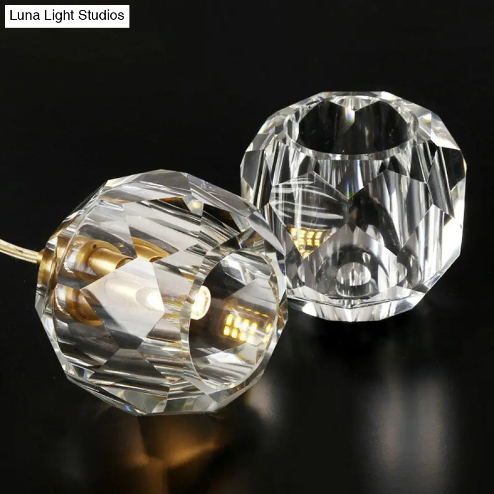 Gold K9 Crystal Pendant Lamp For Stairway Decor