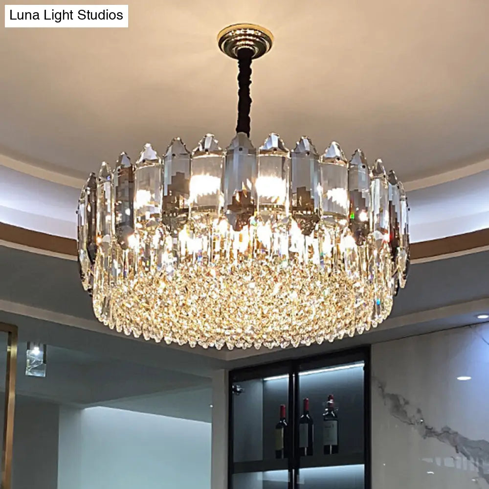 Modern Clear Crystal Ceiling Chandelier For Living Room