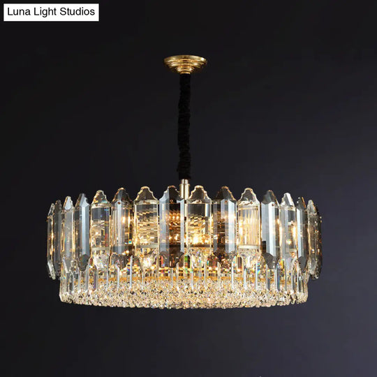Modern Clear Crystal Ceiling Chandelier For Living Room / 29.5
